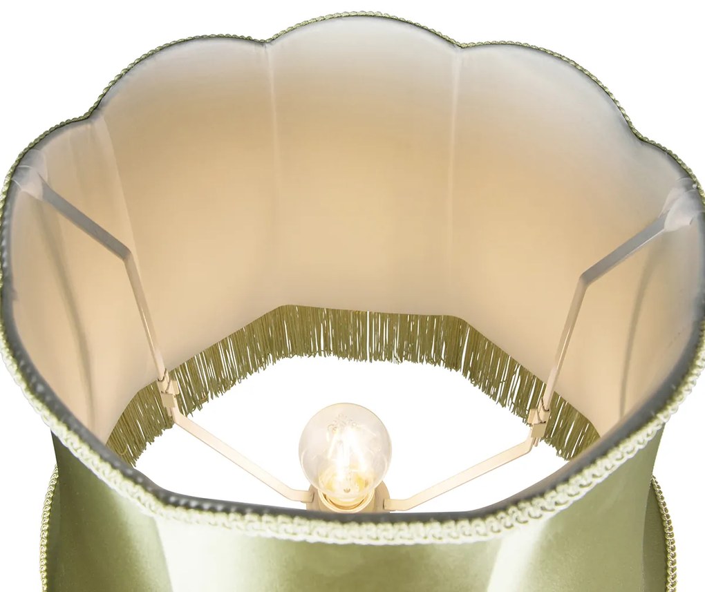 Retro stojaca lampa sivá so zeleným tienidlom Granny - Classico