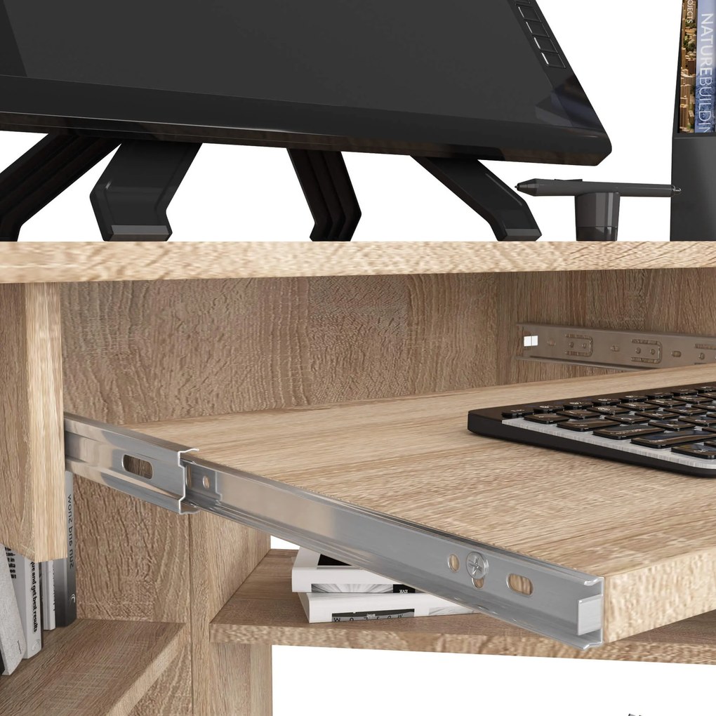 PC stolík Trata (dub sonoma). Akcia -12%. Vlastná spoľahlivá doprava až k Vám domov. 1117049