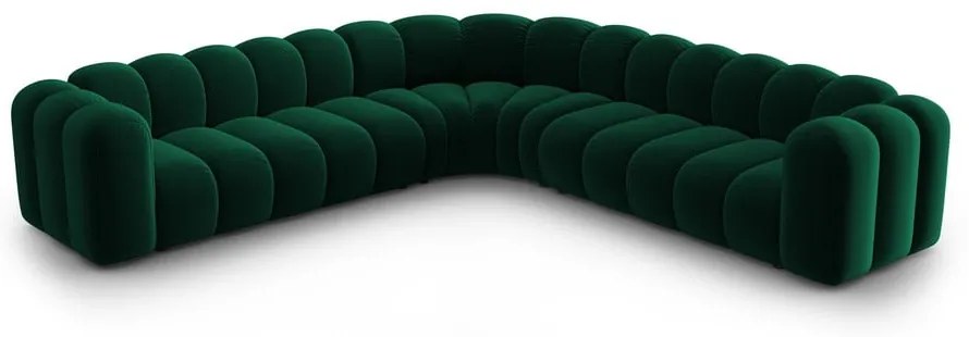 Zelená zamatová modulárna rohová pohovka Lupine – Micadoni