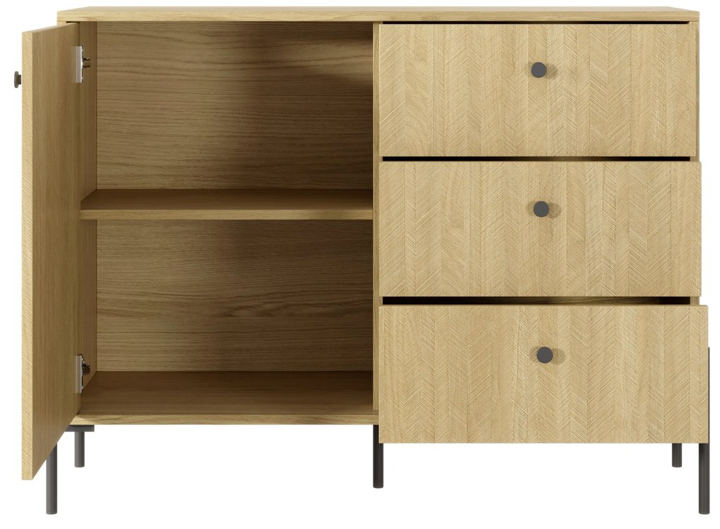 Komoda Scandia D3S (dub scandi + jedlička scandi). Akcia -20%. Vlastná spoľahlivá doprava až k Vám domov. 1071388