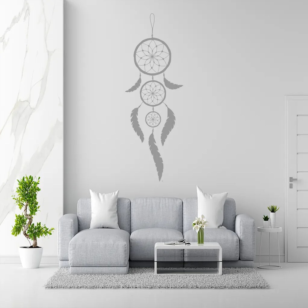 Veselá Stena Samolepka Indiánsky lapač snov Farba: oranžová, Veľkosť: 100 x 35 cm