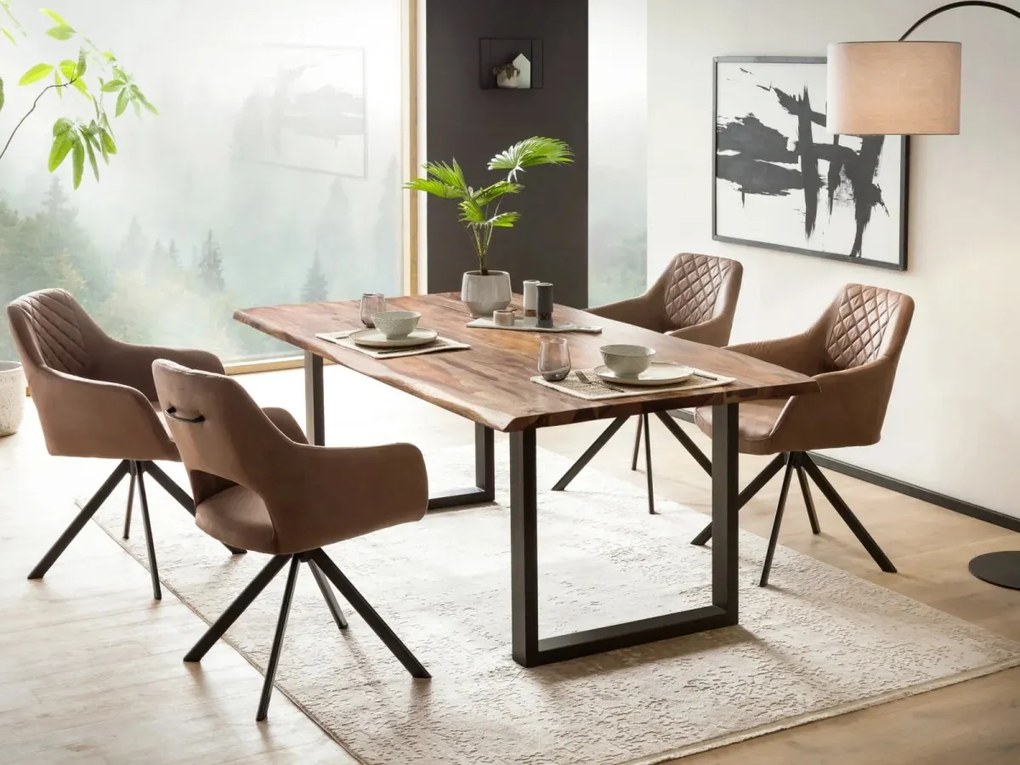 furniture-nabytek.cz - Masívny jedálenský stôl Bullwer z palisandra, lakovaný, hnedý – 200 × 100 cm