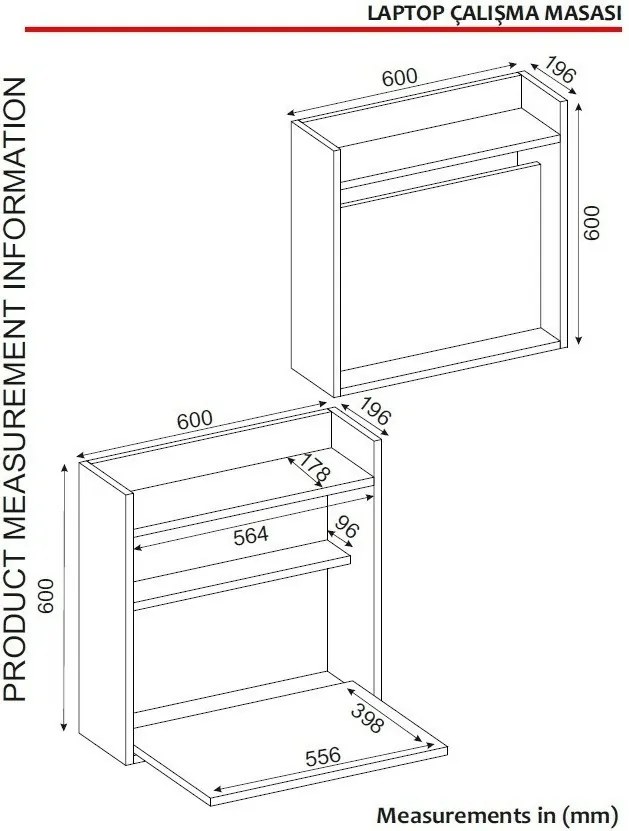 Pracovný stôl Laptop White and Walnut