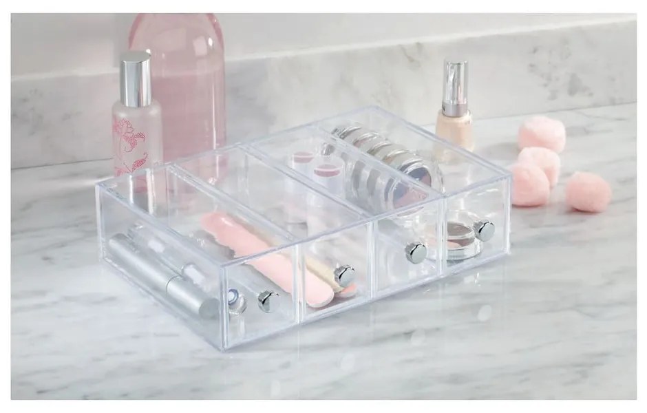 Transparentný úložný box so 4 zásuvkami iDesign Werso