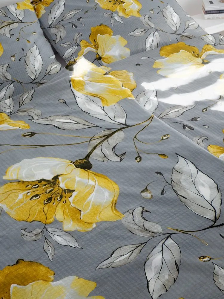 Polášek Krepové obliečky Rozkvitnutý kvet - 140 x 220 cm / 70 x 90 cm