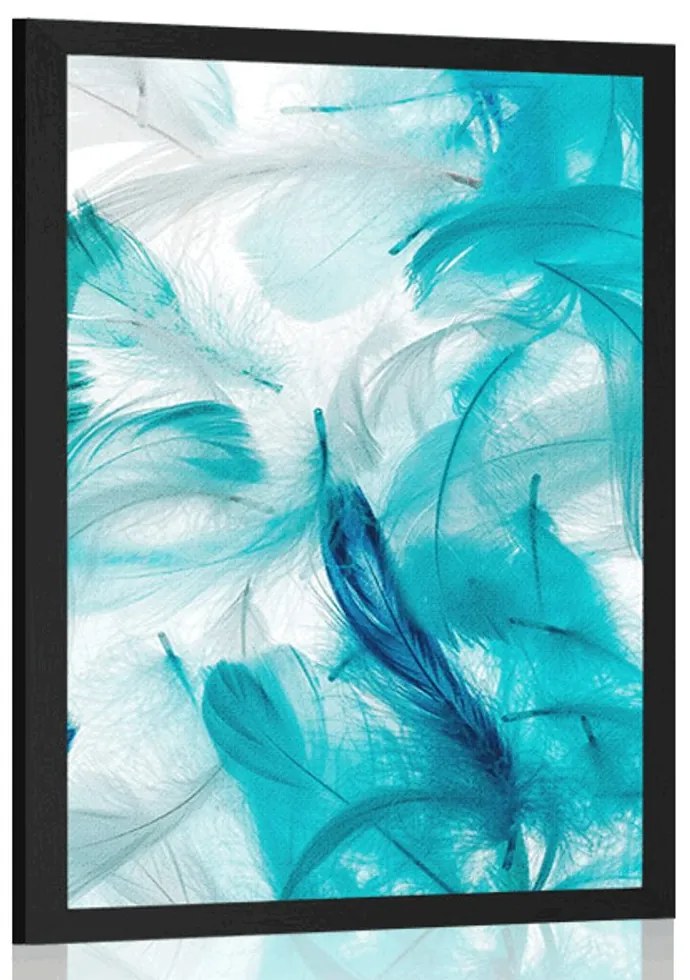 Plagát zelené pierka - 30x45 silver