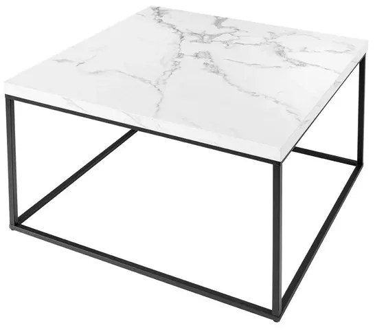 Dizajnový konferenčný stolík Haines 45 cm vzor biely mramor