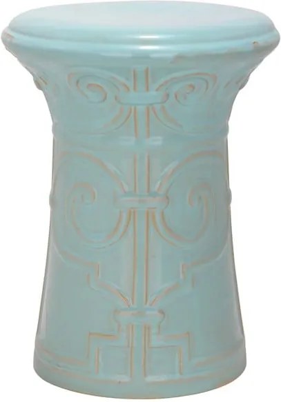 Tyrkysovomodrý porcelánový stolík vhodný do exteriéru Safavieh Imperial