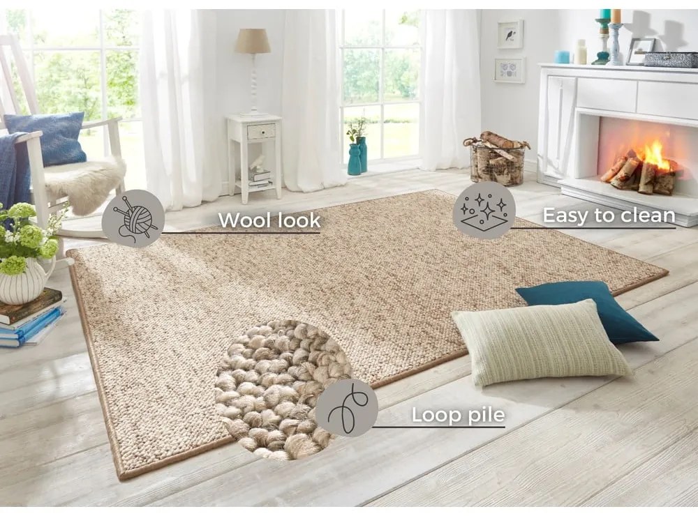 Svetlohnedý koberec 60x90 cm Wolly – BT Carpet
