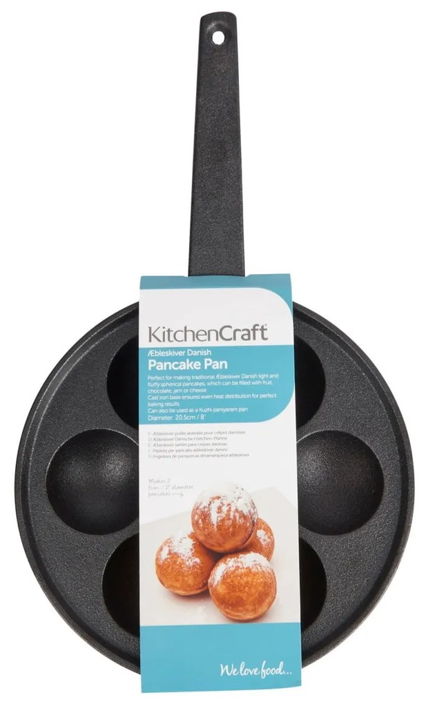 Kitchen Craft Liatinová panvica na prípravu dánskeho dezertu Æbleskiver