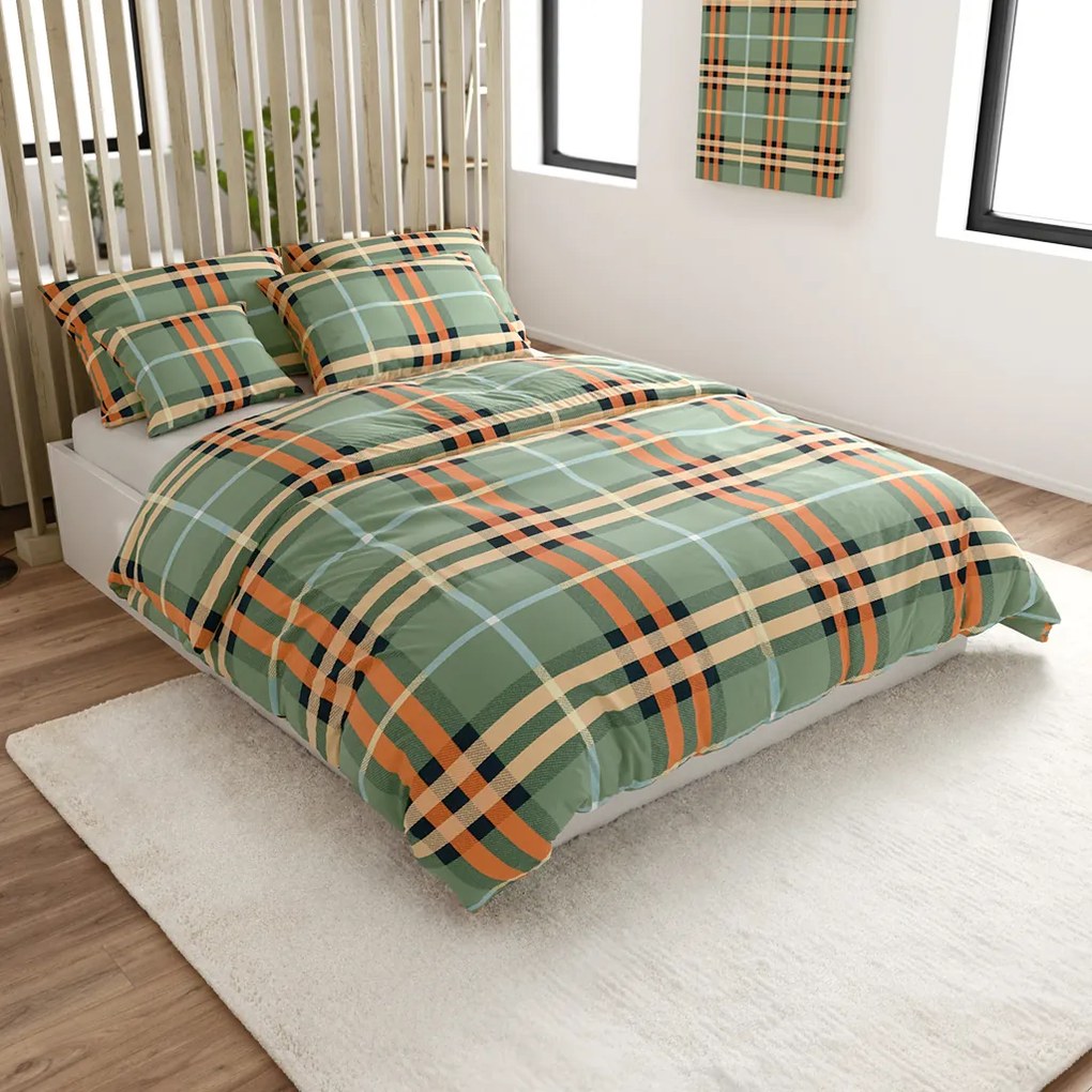 Obliečky z mikrovlákna PLAIDORY zelené Rozmer obliečky: 2 ks 70 x 90 cm | 200 x 220 cm