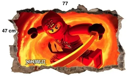 Akčná nálepka na stenu červený ninja go 47 x 77 cm