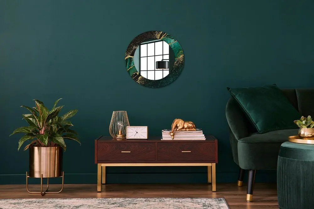 Okrúhle ozdobné zrkadlo Mramorový zelený fi 50 cm