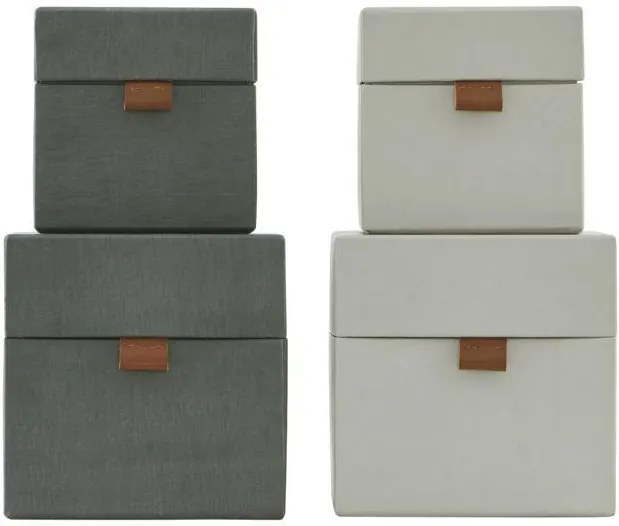 MONOGRAPH Úložný box (kocka) Dark grey/Beige Tmavošedý - menší