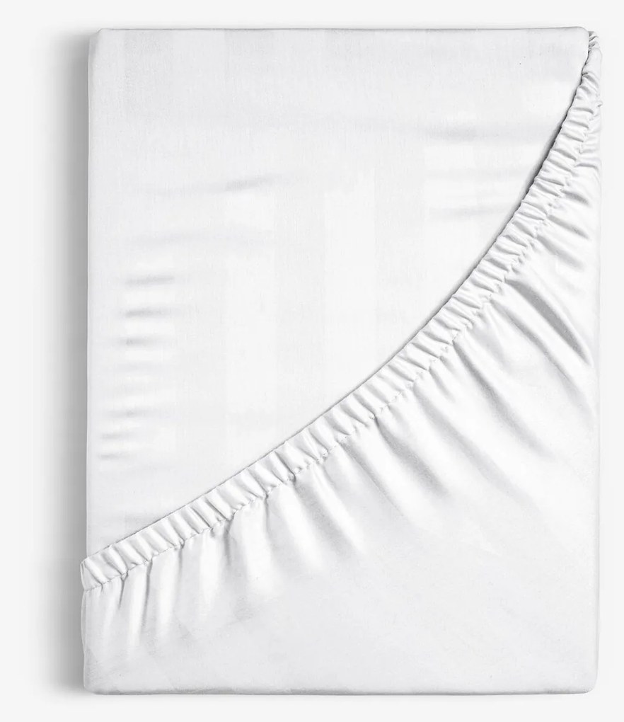 Goldea damašková napínacia plachta - biele prúžky so saténovým leskom 160 x 200 cm