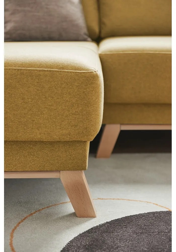 Žltá variabilná rozkladacia rohová pohovka Bonami Selection Pop