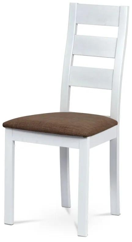 Elegantná jedálenská stolička z masívneho dreva v bielej farbe