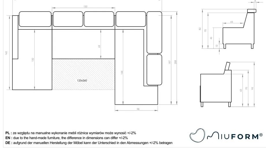Béžová rozkladacia rohová pohovka (ľavý roh) Sweet Harmony – Miuform