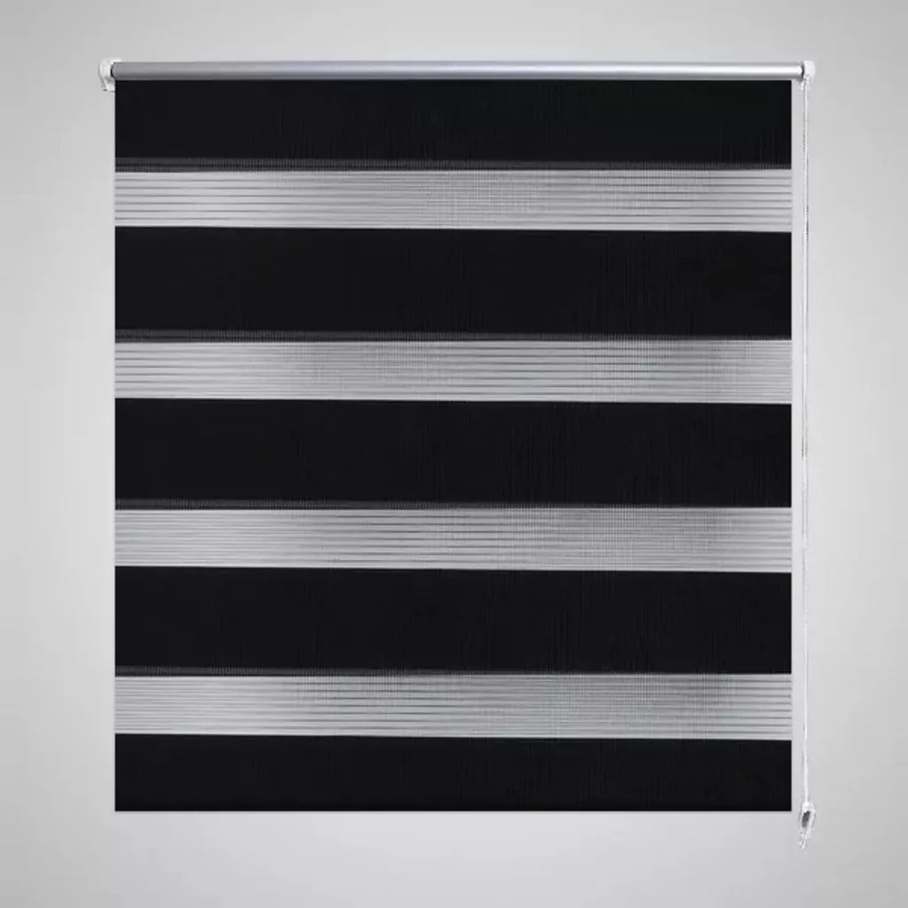 vidaXL Roleta vzor zebra, 90 x 150 cm, čierna