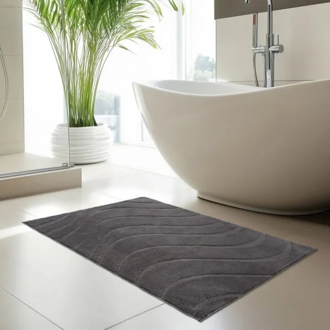Kúpeľňový koberček WAVES 400 tmavosivý