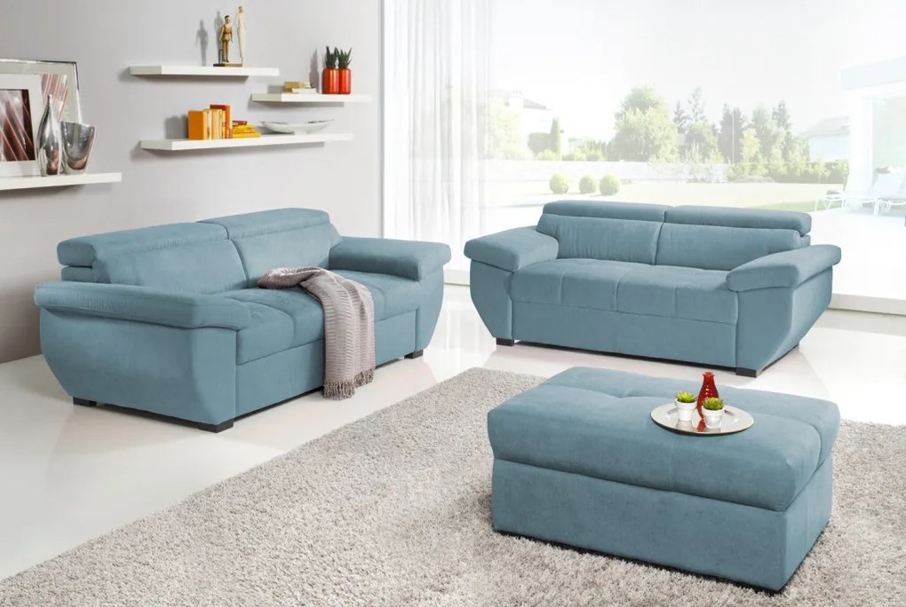 Trojsedák Speedway,  azúrovo modrá látka