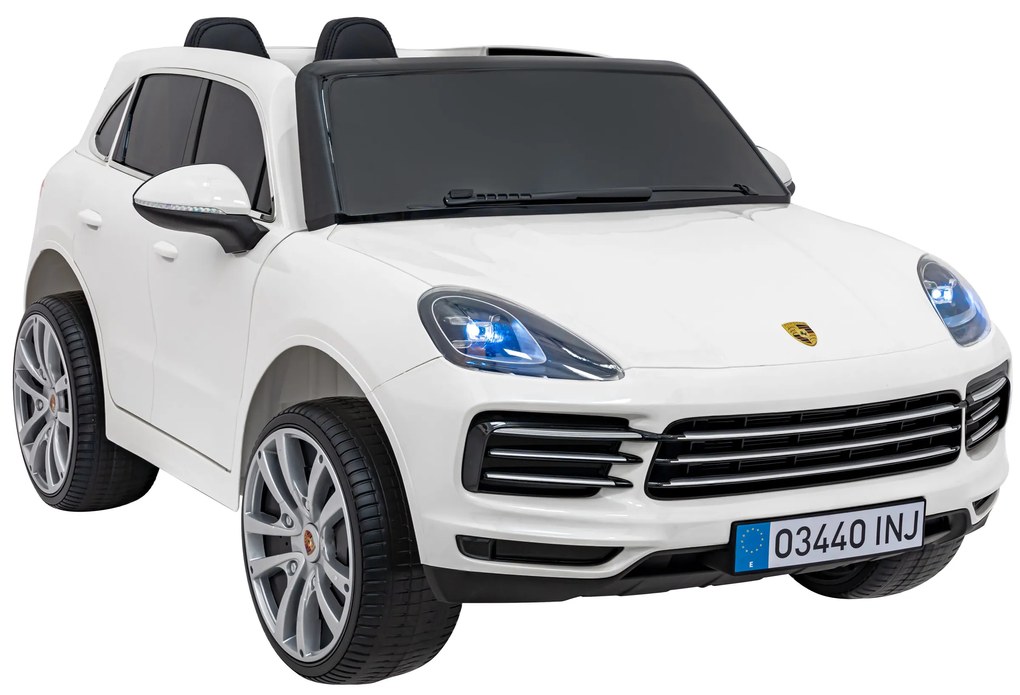 RAMIZ Elektrická autíčko Porsche Cayenne S - biele - 4x25W- BATÉRIA - 12V7Ah - 2024
