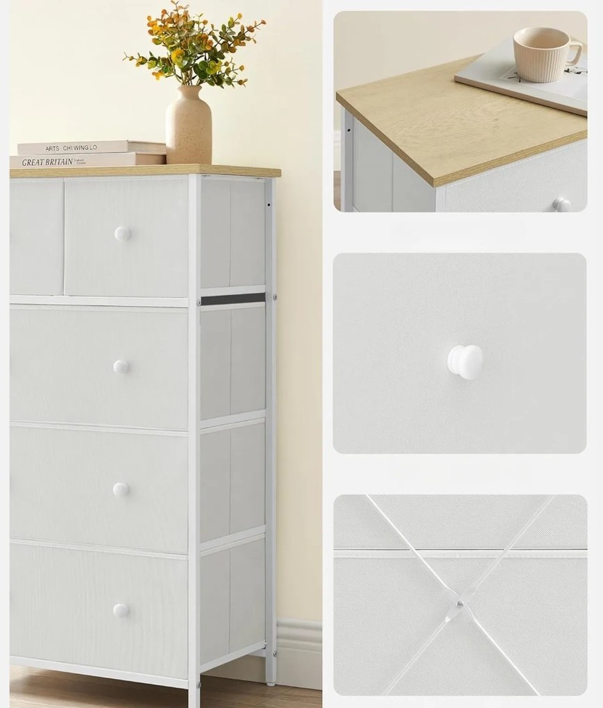 Komoda so zásuvkovými boxmi HALLY 53x93 cm, dub/biela