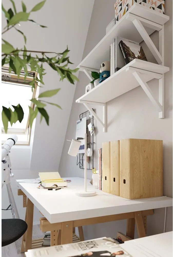 Biela kovová stolová lampa (výška 43 cm) Etna – Sollux