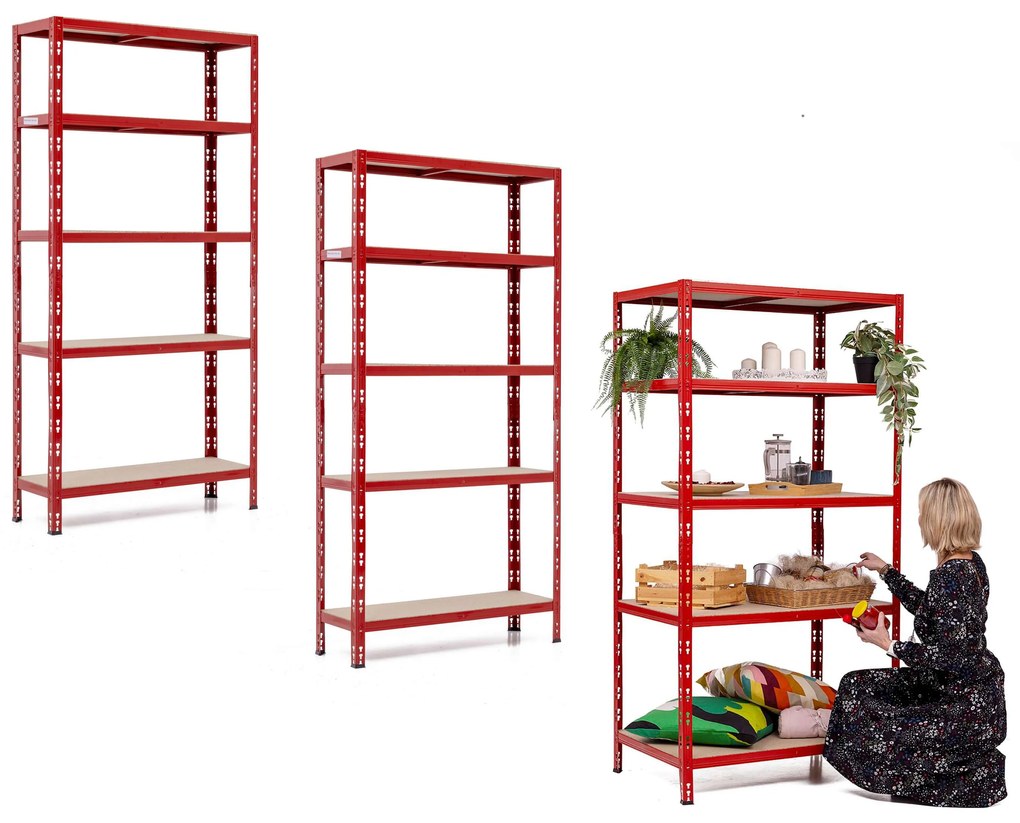 Balíček 3xSUPER EKO HIT - Policový regál Trestles RNDU-KUI 1800x900x600, nosnosť 875 kg, 5 políc Farba: čierna