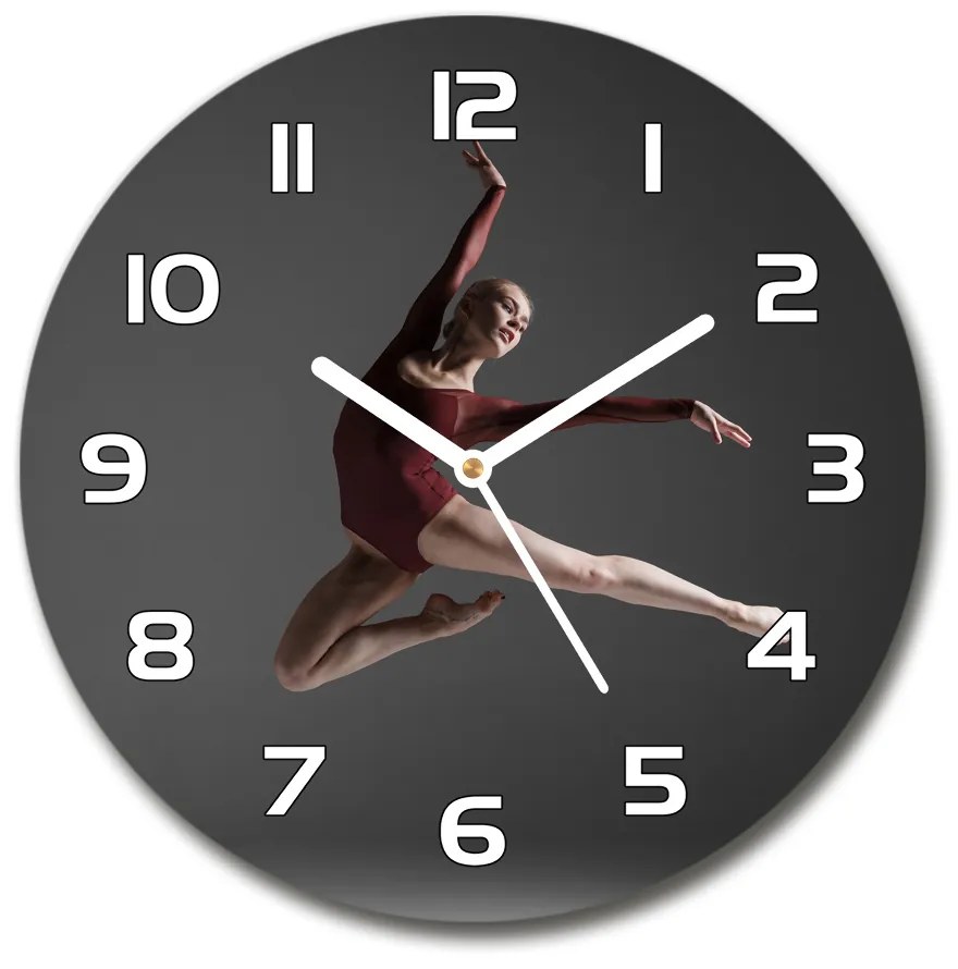 Sklenené hodiny okrúhle Moderný tanec pl_zso_30_f_85327020