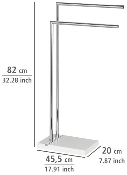 WENKO 20487100 - Stojan na uteráky NOBLE 45,5x82 cm lesklý chróm/biela