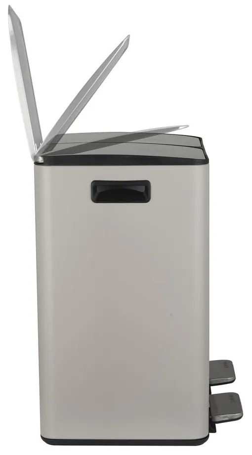 Taupe oceľový odpadkový kôš 2x20 l na triedený odpad/nášľapný Aliya – Spirella