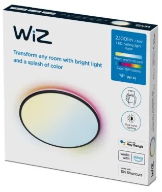 WiZ - LED RGBW Stmievateľné stropné svietidlo RUNE LED/21W/230V čierna Wi-Fi