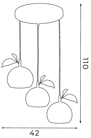 Luster na lanku APPLE 3xE27/15W/230V pestrofarebná