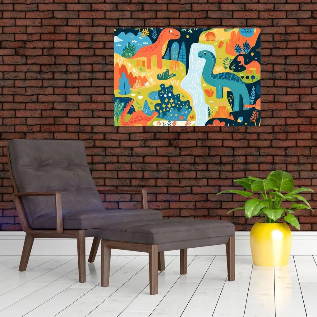 Obraz - Veselí dinosaury (90x60 cm)