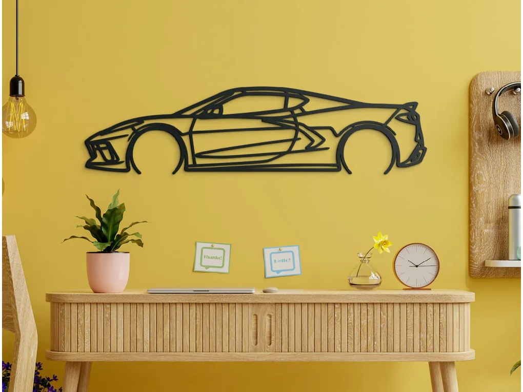 drevko Nálepka 21 C8 Corvette Rozmer obrazu: 22 x 86 cm, Farba dekorácie: Čierna