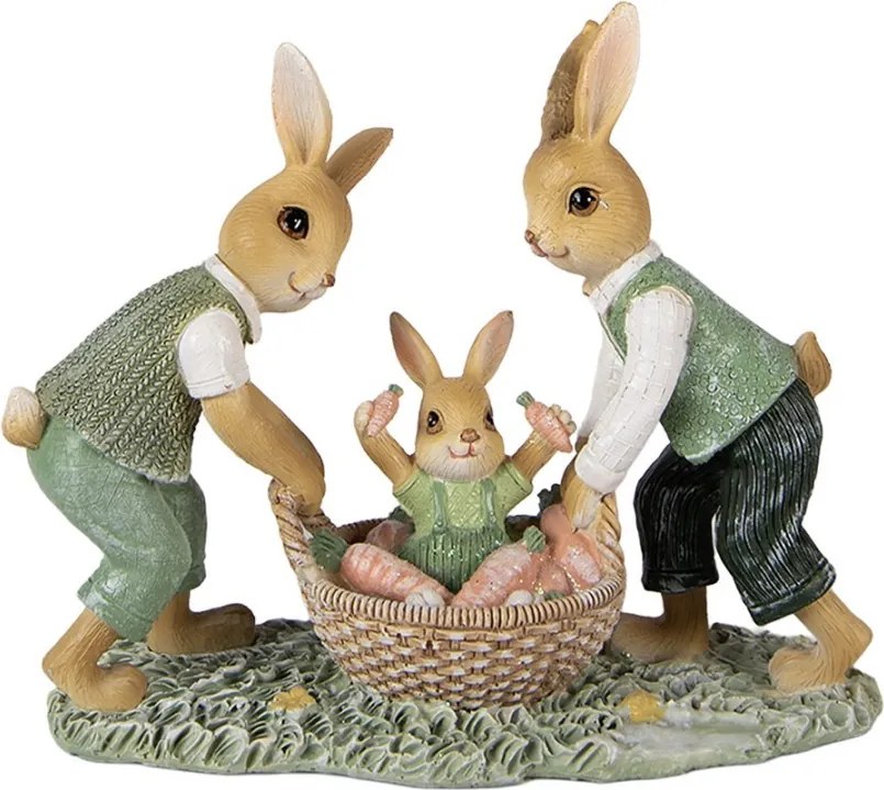 Dekorácia zajačikovia s mrkvičkami - 17*7*14 cm