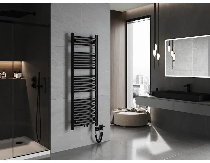 Mexen Ares, elektrické vykurovacie teleso 1500x500 mm + vykurovacia tyč 600 W, čierna, W102-1500-500-6600-70