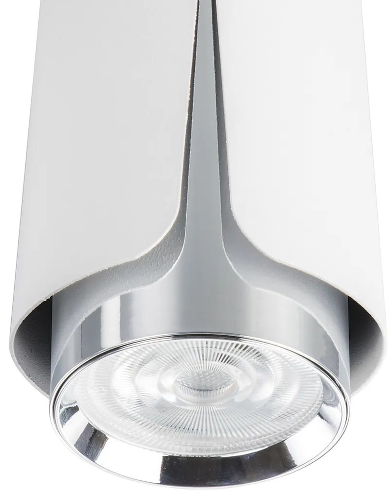 Stropné svietidlo Flower, 1x biele/chrómové kovové tienidlo