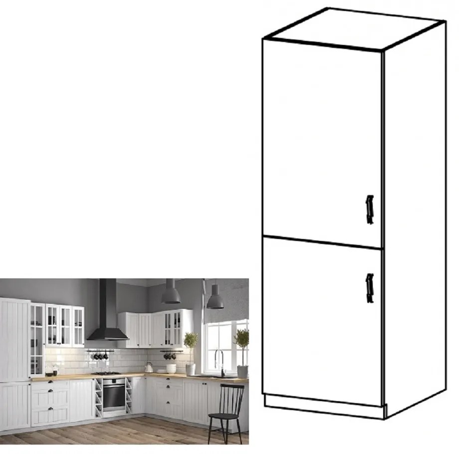 Dolná kuchynská skrinka na vstavanú chladničku D60ZL Provense (biela + sosna andersen) (L). Vlastná spoľahlivá doprava až k Vám domov. 1015170