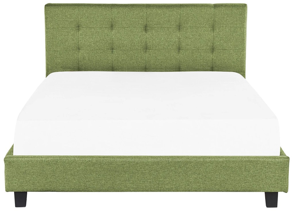 Čalúnená vodná posteľ 180 x 200 cm zelená LA ROCHELLE Beliani