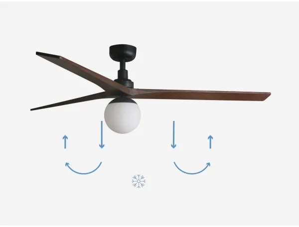 FARO 34276-11L - Stropný ventilátor KLIM L 1xE27/15W/230V orech/čierna + DO