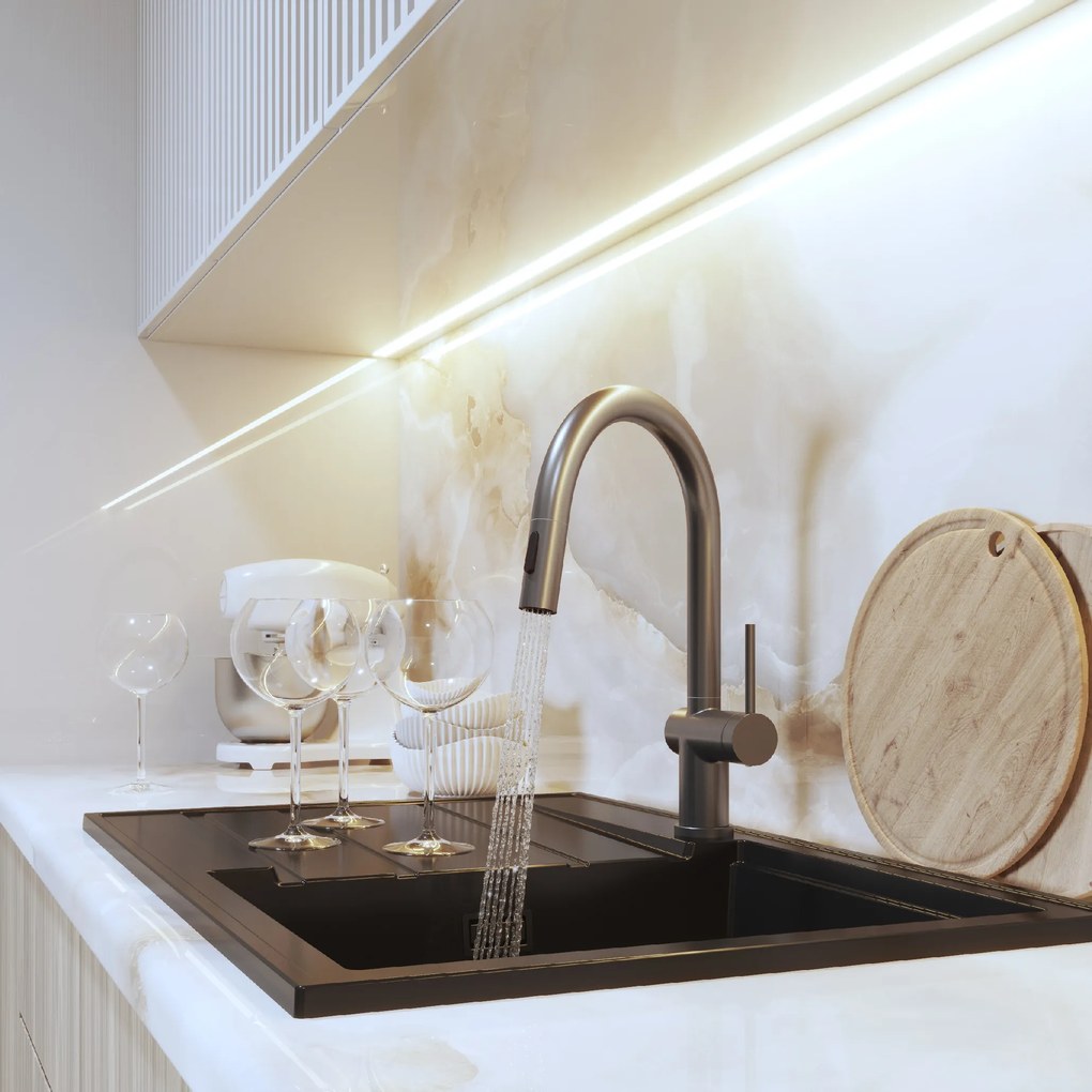 Gamma ANA, kuchynská batéria s 2-funčným výtokom, grafitová, GMA-BANA-GM