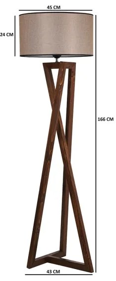 Stojacia lampa MACKA 1xE27/60W/230V béžová/hnedá