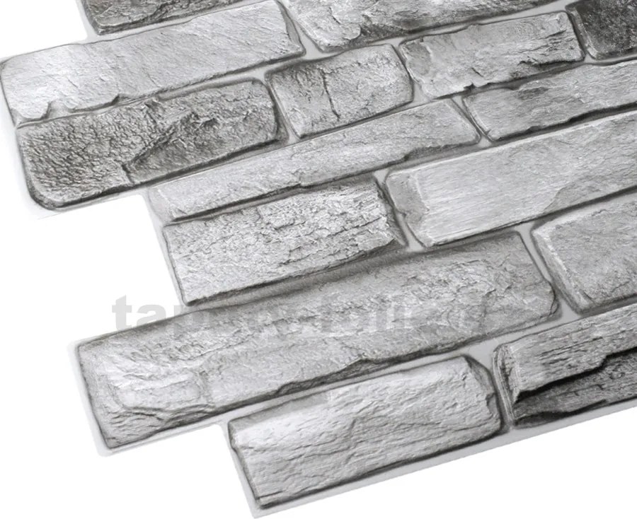 Obkladové panely 3D PVC TP10016863, cena za kus, rozmer 980 x 498 mm, bridlica sivá, GRACE