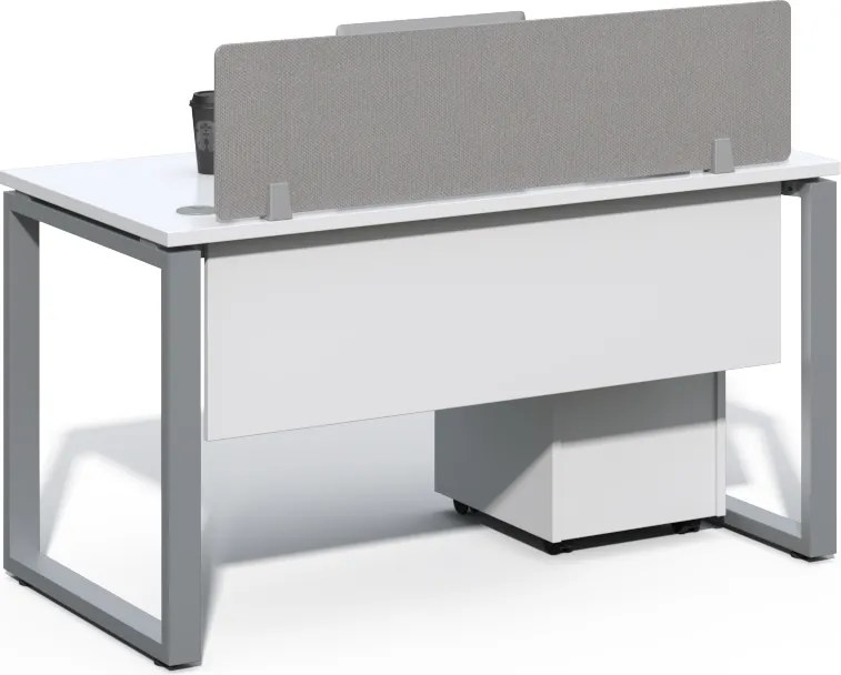 Kancelársky stôl s kontajnerom Houseland Prime Max 01 140 cm biely