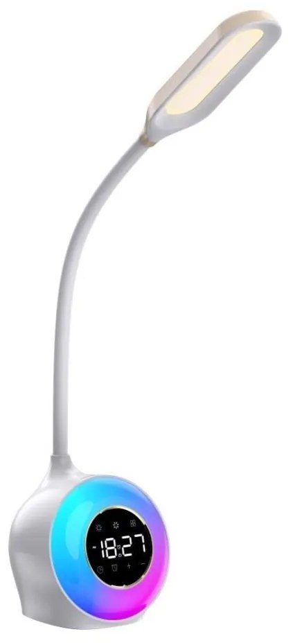 Immax 08979L - LED RGBW Stmievateľná stolná lampa s budíkom FALCON LED/10W/12V IM1231