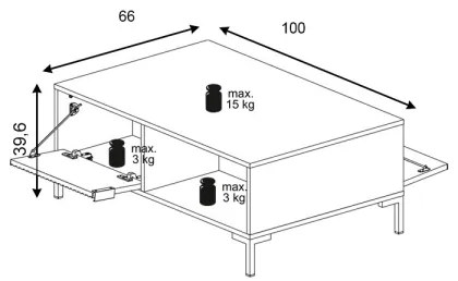 Klubska mizica FLOP črna