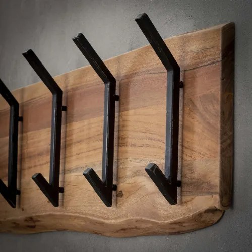 Vešiak 24-82 Edge 2x6 Hooks Drevo Acacia - Komfort-nábytok