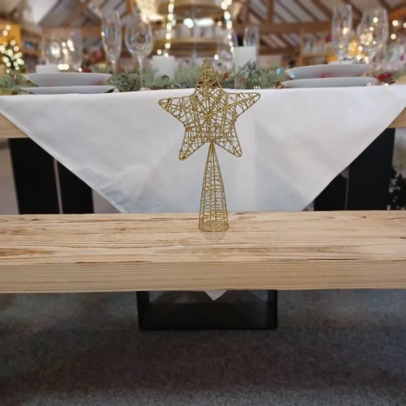 DECOLED Hvězda na špici stromu, zlatá, 18 x 30 cm